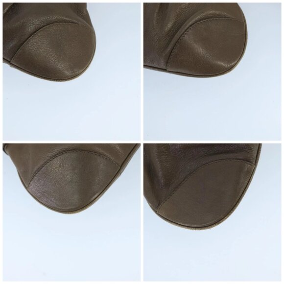 Salvatore Ferragamo Gancini Shoulder Bag Leather Brown Silver Auth bs19987 - Picture 14 of 16